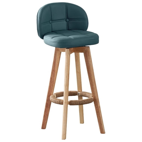 Swivel Bar Stools Rustic Kitchen Breakfast Bar Chairs With Backrest, Wood Frame 83 Cm Tall Seat Upholstered Soft Padded Chairs For Restaurant, Easy Assembly