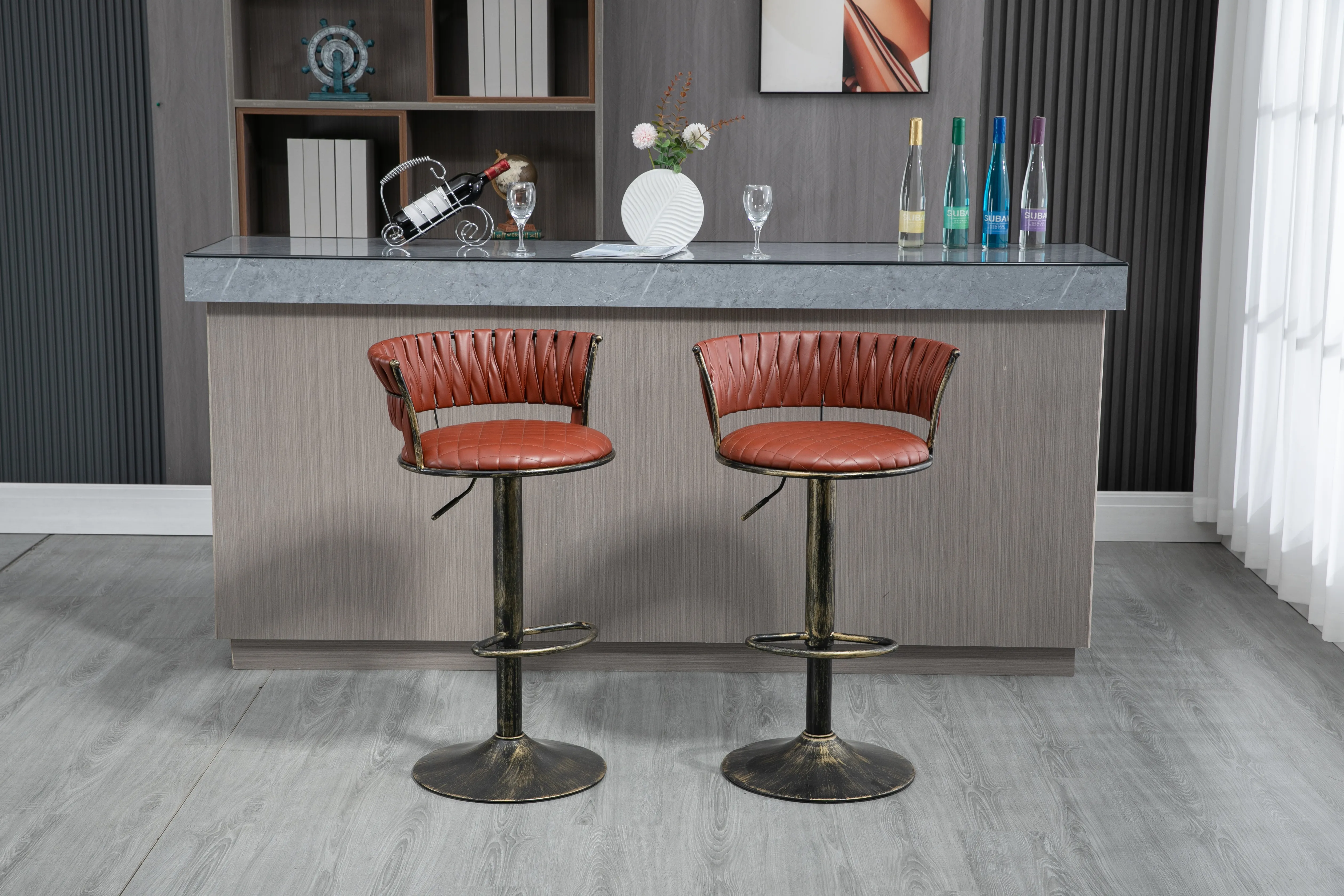 Giantex Bar Stools Set Of 4, 25" Counter Height Bar Dining