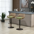 thumbnail image 1 of Swivel Bar Stools Set of 2 Adjustable Counter Height Bar Stools, Retro PE Rattan Bar Chair Upholstered Barstools with Footrest and Metal Base for Home Pub Kitchen Island and Dining Room, Green, 1 of 7