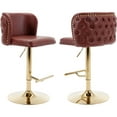 thumbnail image 1 of Swivel Bar Stools Set of 2, PU Leather Bar Stools with Back, 25"-33" Counter Height to Bar Height Adjustable Stool Chairs, for Kitchen Island Pub Dining Room (2Pcs,Burgundy Wine Red), 1 of 6