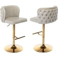 thumbnail image 1 of Swivel Bar Stools Set of 2, PU Leather Bar Stools with Back, 25"-33" Counter Height to Bar Height Adjustable Stool Chairs, for Kitchen Island Pub Dining Room (2Pcs, White Beige), 1 of 6
