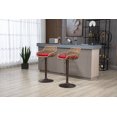 thumbnail image 1 of Swivel Bar Stools Set of 2, Rattan Counter Height Bar Stools with Linen Cushion and Metal Base, Height Adjustable Bar Chairs Dining Chairs with Footrest for Kitchen Island Dining Room Pub, Red, 1 of 7