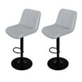 thumbnail image 1 of Swivel Bar Stools Set of 2 Adjustable Height Backrest Soft Fabric Grey, 1 of 13
