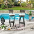 Swivel Bar Stools Set of 2 Round Counter Height 360° Roatating Chairs