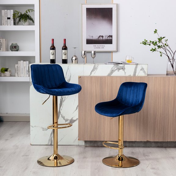 Swivel Bar Stools for Bars | Adjustable Height for Different Users | Fabric and Chrome Construction | Ensures Comfortable Sitting