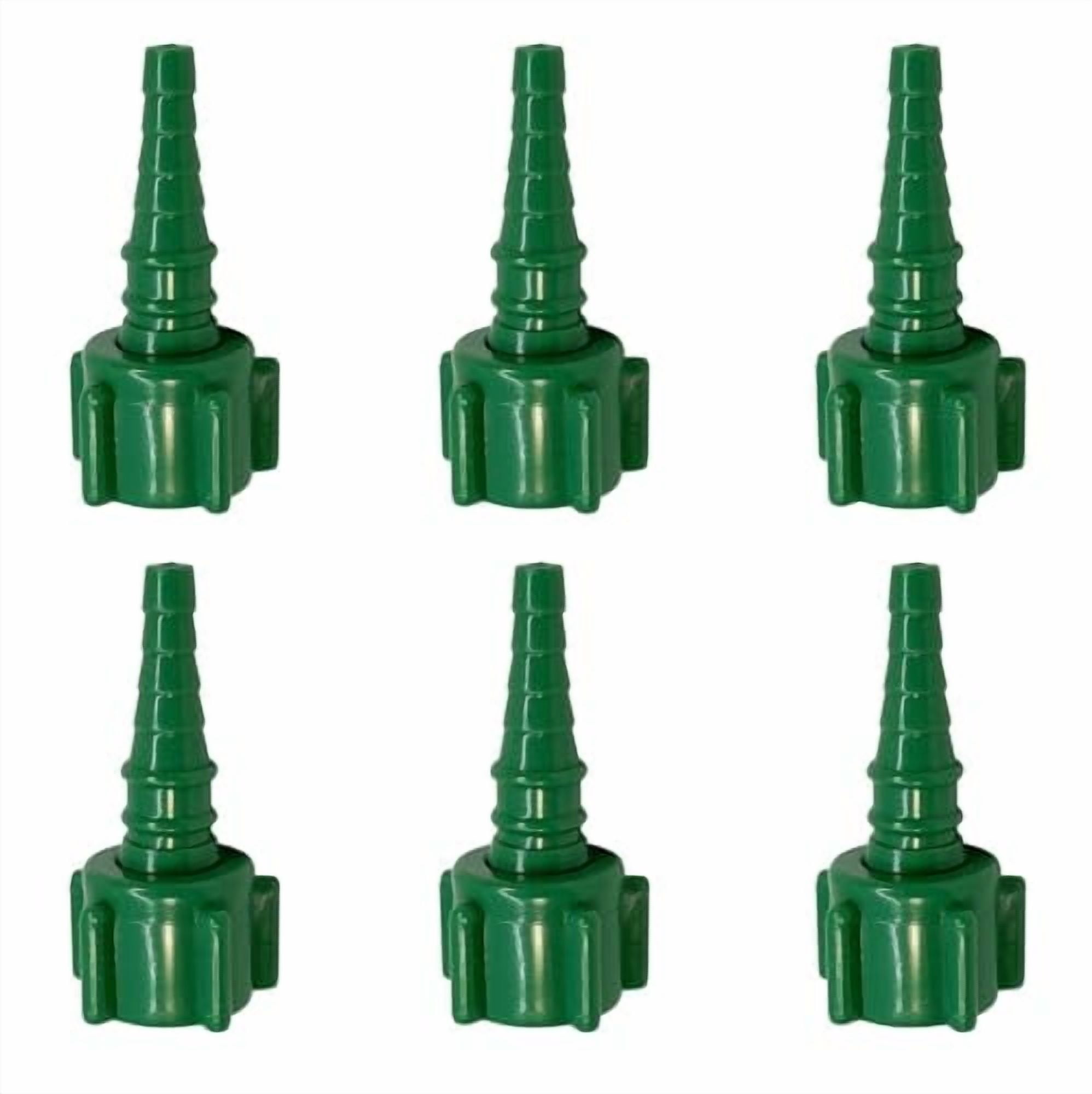 Green Swivel Barb (Christmas Tree) Connector For Oxygen Tubing - Single Use Fitting For CGA 540 Regulators