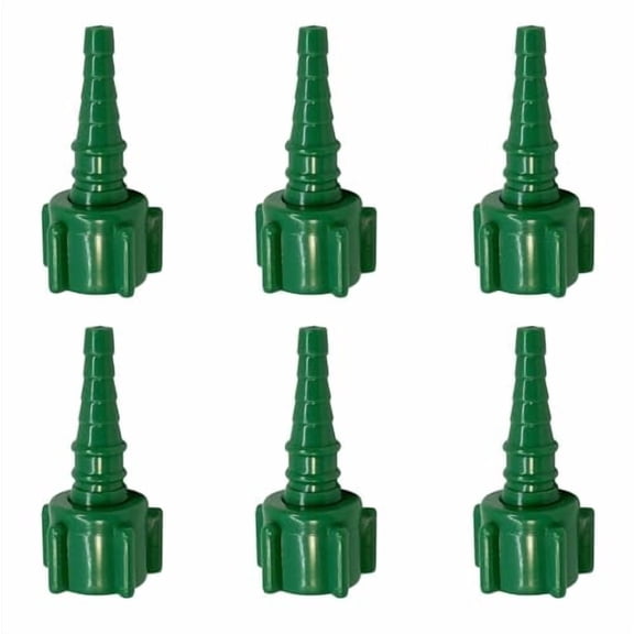 Swivel Barb Adaptor Nipple Nut, Swivel Nipple Christmas Tree Connector, Green Oxygen Tubing Connector (6 Pack)