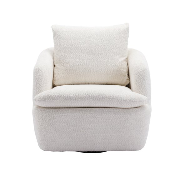 Swivel Barrel Chair,360 Degree Swivel Club Chair,Modern Single Sofa Chair for Nursery, Hotel, Bedroom, Office, Lounge, Beige