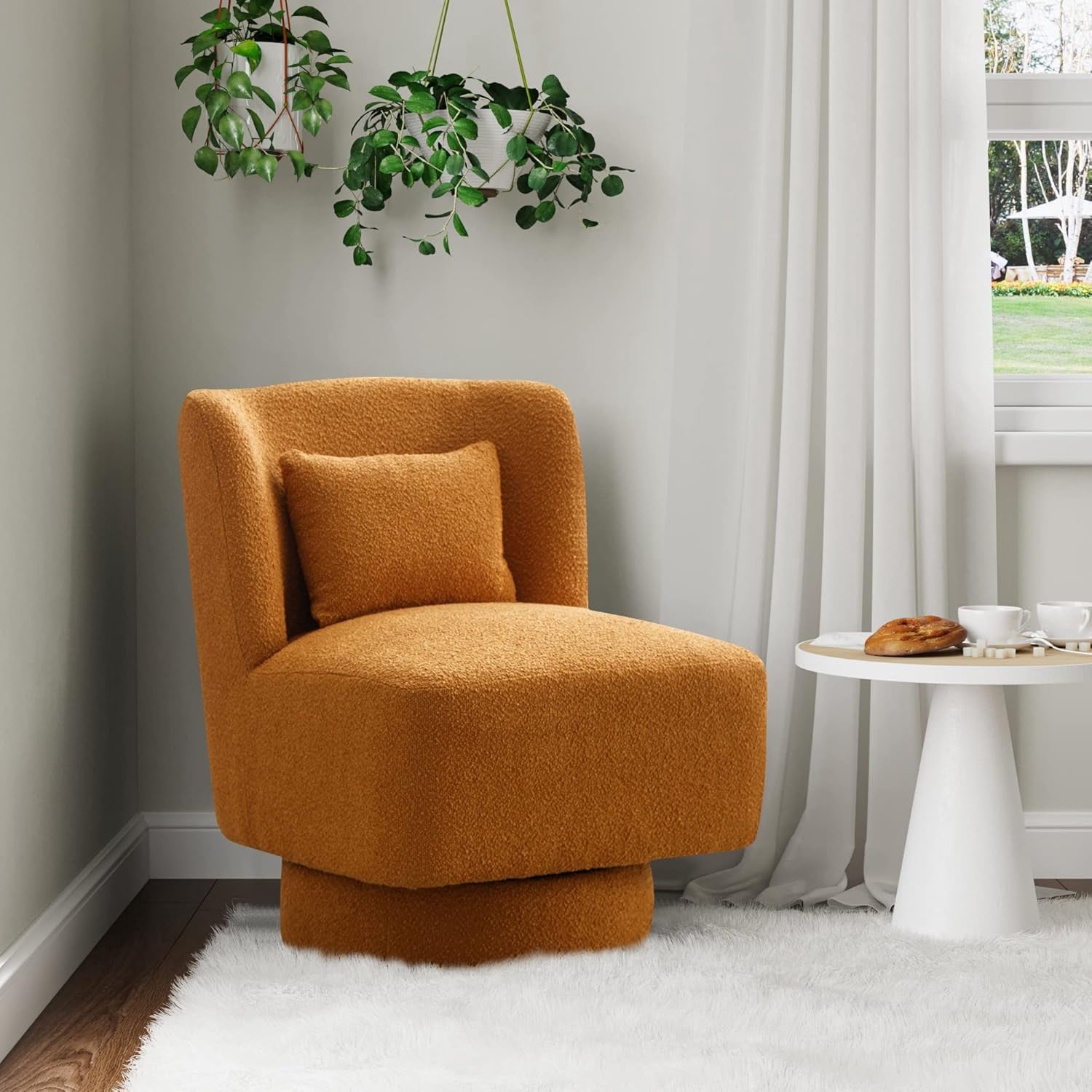 Swivel Barrel Chair for Living Room,Upholstered Modern Accent Chair ...