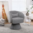thumbnail image 1 of Swivel Barrel Chair, Modern Round Swivel Accent Chairs with Pillow, 360 Degree Comfy Linen Fabric Accent Chair Small Single Chair Armchair for Living Room Bedroom (Light Grey), 1 of 8