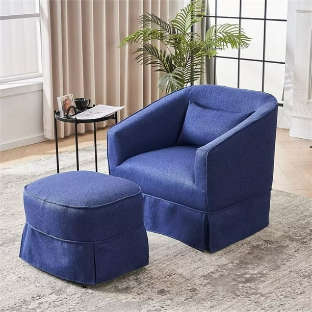 Swivel Barrel Chair with Ottoman Set, Swivel Accent Chairs