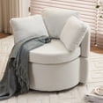 thumbnail image 1 of Swivel Barrel Chair, Oversize Round Swivel Accent Chair with Storage, 360 Degree Swivel Round Sofa Chair with 3 Pillows for Living Room, Lounge, 1 of 7