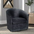 thumbnail image 1 of Swivel Barrel Chair,Round 360°Swivel Single Sofa Chair,Upholstered Accent Chair Leisure Sofa Armchair with Metal Base,Club Chair Corner Chair with Thick Cushion for Living Room Office,Charcoal Grey, 1 of 6