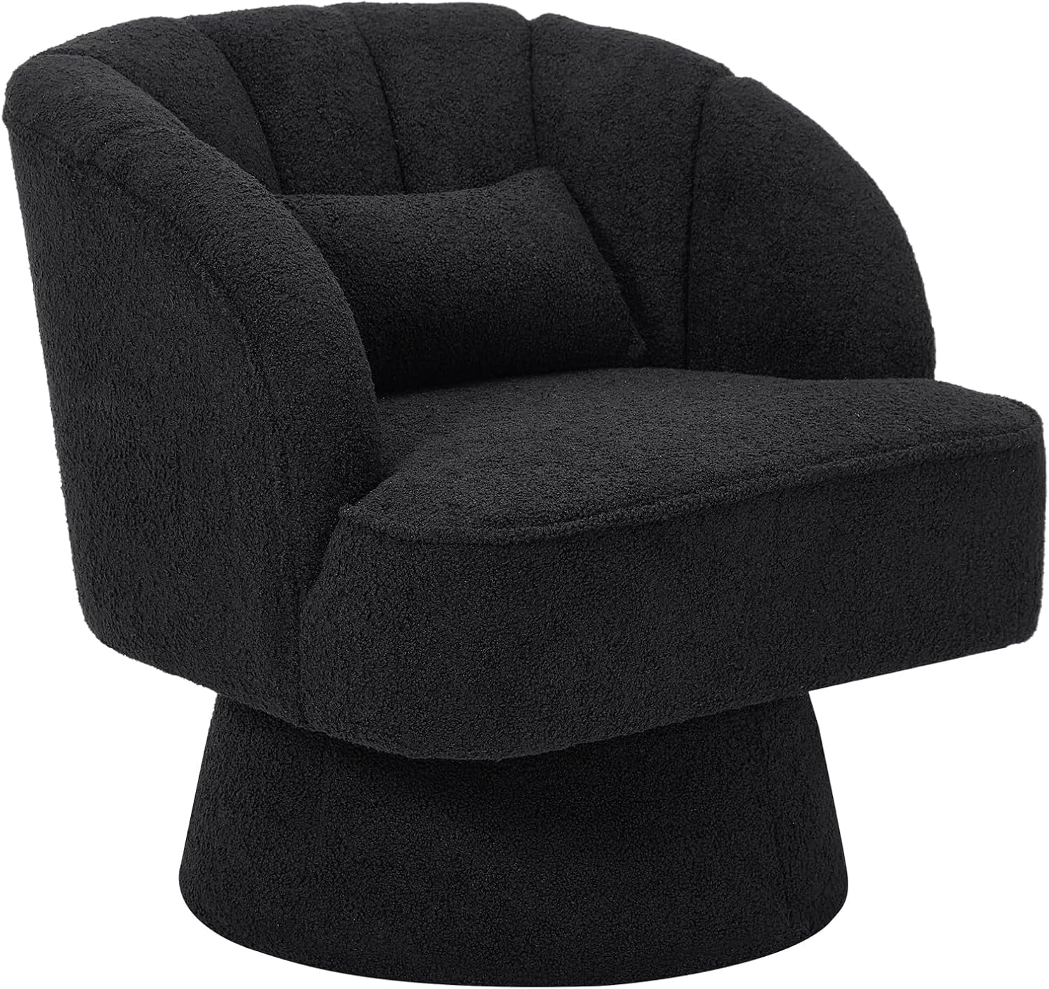 Swivel Barrel Chair for Small Spaces - Velvet-Upholstered Modern ...