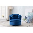 thumbnail image 1 of Swivel Barrel Chair Sofa Chair with Soft Velvet Fabric and Metal Legs, Modern Leisure Chair with Curved Back and Padded Seat, Ergonomic Design Suitable for Bedroom Office and Living Room, Navy, 1 of 7