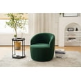 thumbnail image 1 of Swivel Barrel Chair, Teddy Fabric Accent Armchair with Stable Metal Base, 360 Degree Swivel Round Club Chair, Single Leisure Chair for Living Room Bedroom Office, 25.2''L x 25.2''W x 28''H, Green, 1 of 7
