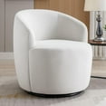 thumbnail image 1 of Swivel Barrel Chair with Teddy Fabric, Swivel Accent Chair, Comfy Sherpa Round Accent Chair, Swivel Club Armchair for Nursery Living Room Bedroom (Ivory), 1 of 6