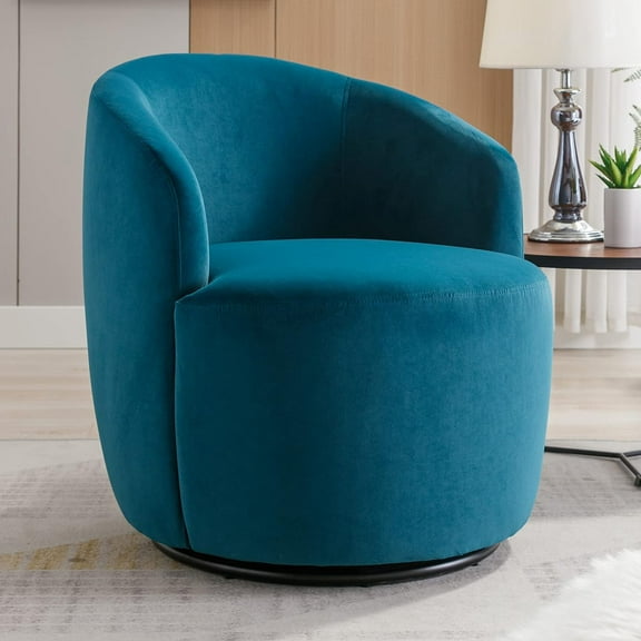 Swivel Barrel Chair with Teddy Fabric, Swivel Accent Chair, Comfy Sherpa Round Accent Chair, Swivel Club Armchair for Nursery Living Room Bedroom (Ivory)