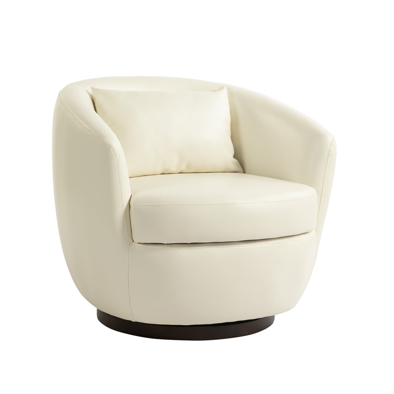 Swivel Barrel Chair, Upholstered Swivel Barrel Armchair with Storage