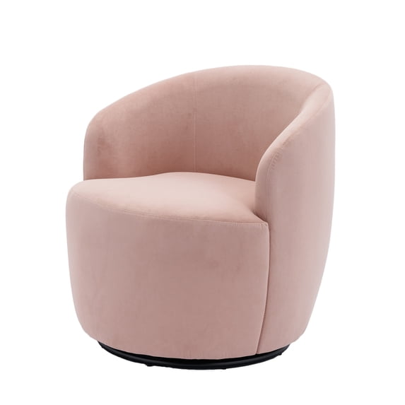 Swivel Barrel Chair With 360 ° Rotating Base Surrounding Backrest Velvet 250 Pounds Load Capacity Sofa Chair For Living Room