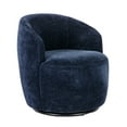 thumbnail image 1 of Swivel Barrel Chairs Accent Chair, 360° Swivel Single Armchair Round Lounge with Backrest for Living Room,Chenille Fabric (Dark Blue), 1 of 8