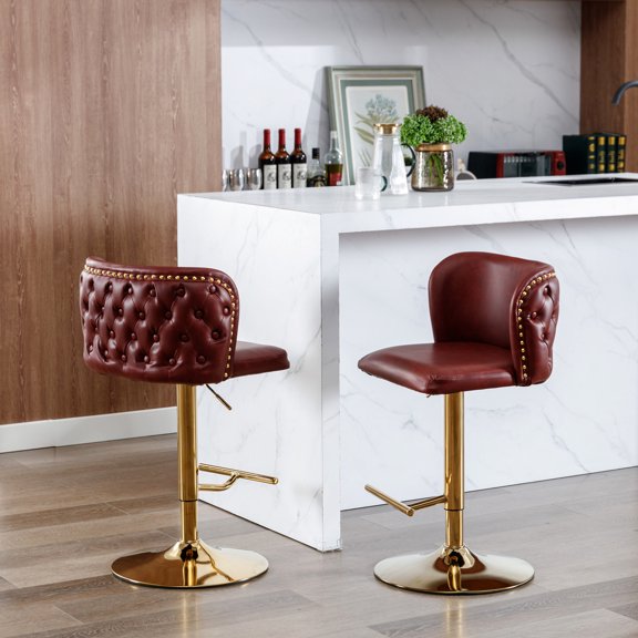 Swivel Barstools with Foam Filler and Tufted Back / For Home Entertainment