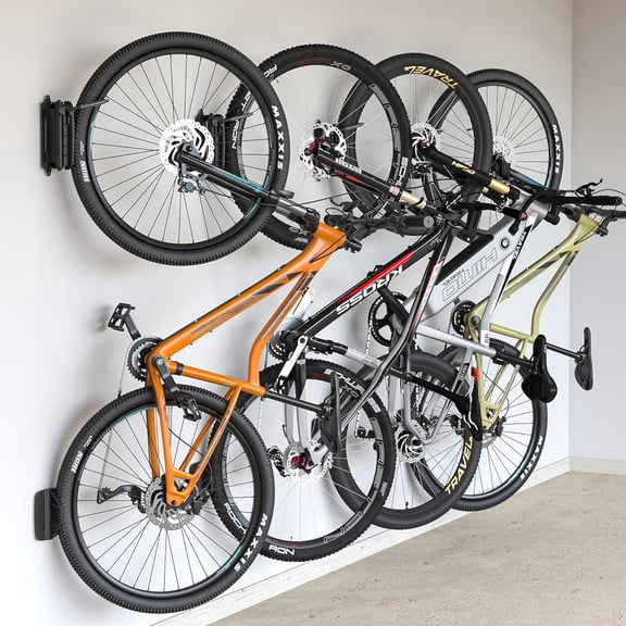 Swivel Bike Wall Mount – 4 Pack Garage Bike Hanger & Space-Saving Vertical Bike Rack for Garage & Apartment, Sturdy Bike Storage Hook Holds 66 lbs, Easy Installation & Scratch-Proof Design