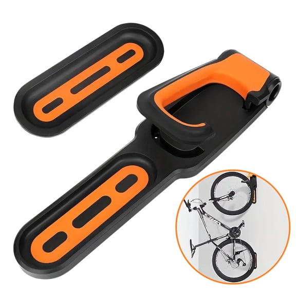 Swivel Bike Wall Mount, Bike Hangers for Garage, Space-Saving Vertical Bike Rack, Sturdy Bike Storage Rack Holds Up to 66lbs, Easy to Install, Orange