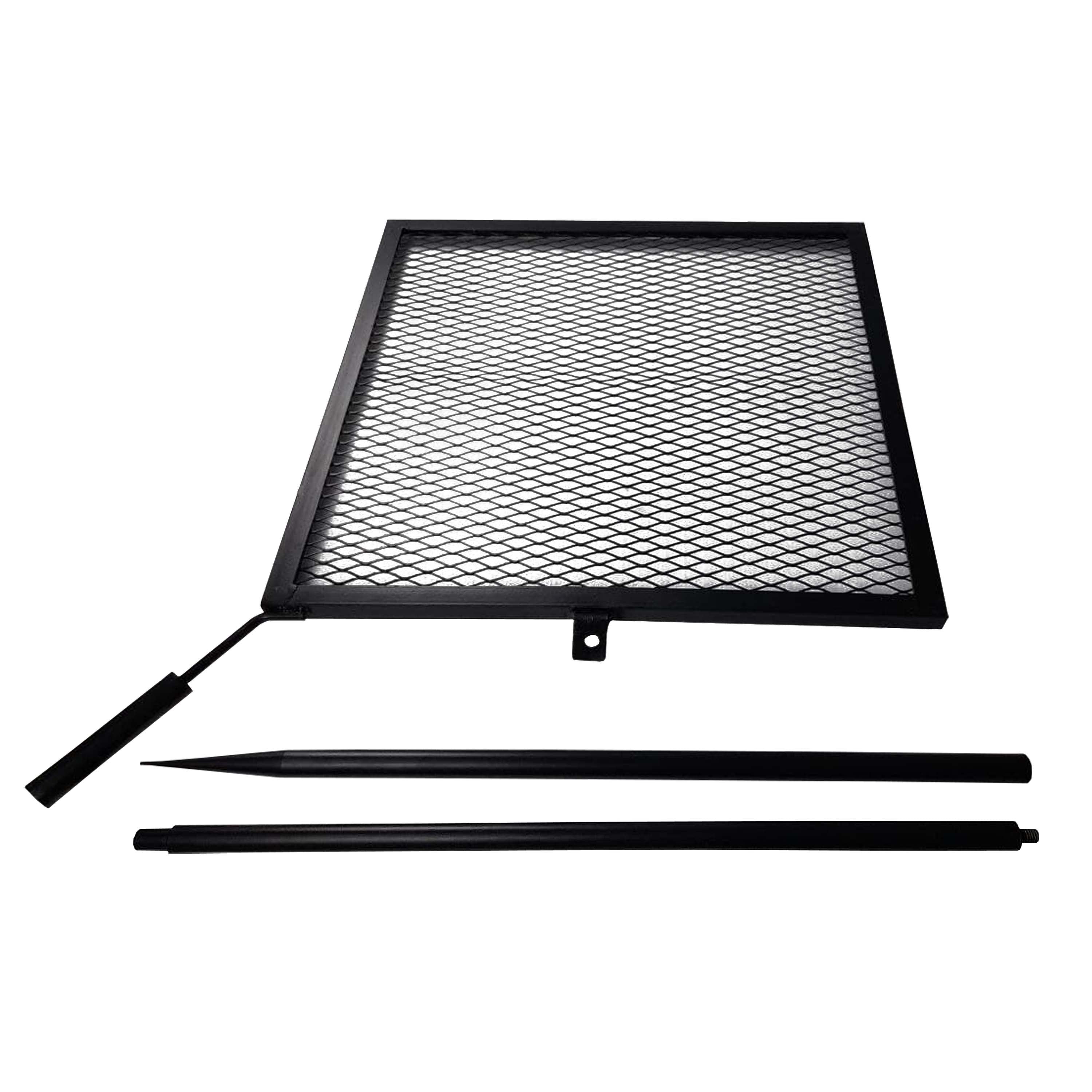 Swivel Campfire Grate Grill 24" with Spike Pole for Outside Cooking