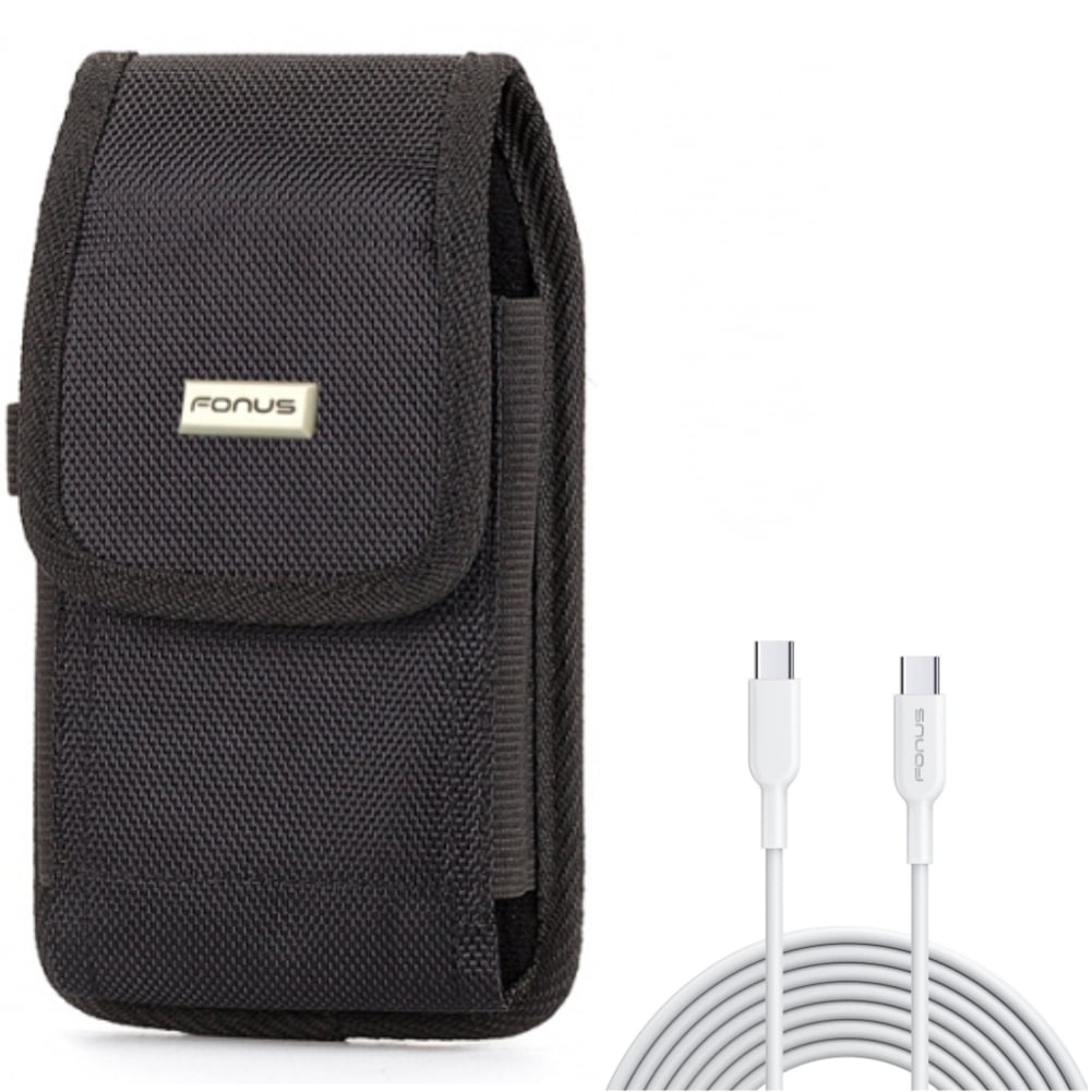 Swivel Case Belt Clip w Fast Charger Cord 10ft Long Type-C Cable for Samsung Galaxy A73 5G,A53 5G,A33 5G Phones - Holster Rugged Cover Pouch, PD Power Wire (USB-C to USB-C)