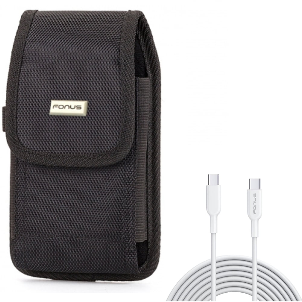 Swivel Case Belt Clip w Fast Charger Cord 10ft Long Type-C Cable for Samsung Galaxy A73 5G,A53 5G,A33 5G Phones - Holster Rugged Cover Pouch, PD Power Wire (USB-C to USB-C)