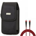 thumbnail image 1 of Swivel Case Belt Clip w Type-C to USB-C 10ft PD Cable for Samsung Galaxy A73 5G,A53 5G,A33 5G Phones - Holster Rugged Cover Pouch, Charger Cord Power Wire Sync, 1 of 11