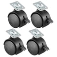 thumbnail image 1 of Swivel Casters 2 inch Nylon 360 Degree Top Plate Caster Wheels with Brake 4Pcs, 1 of 6