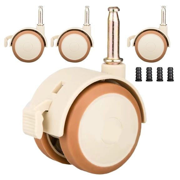 Swivel Castors for Children's Furniture Set - 4 Pack Rubber Wheels with 360-Degree Rotation, Tool-Free Installation, Quiet Operation & Floor Protection