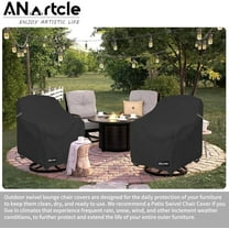 Swivel  Chair Covers 2 Pack, Waterproof Heavy Duty Outdoor Chair Covers for Patios and Gardens (30 W x 34 D x 38.5 H inches) Black