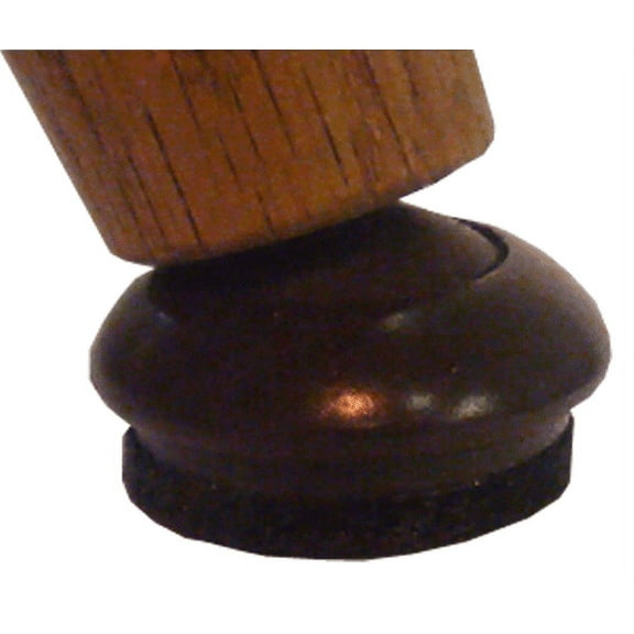 Swivel Chair Furniture Glides - Felt Base for Hard Surface (Brown)
