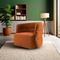 thumbnail image 1 of Swivel Chair In Luscious Burnt Orange Velvet - Creates A Luxurious Feel Chair, Combines Practicality And Style For Contemporary Homes, 1 of 5