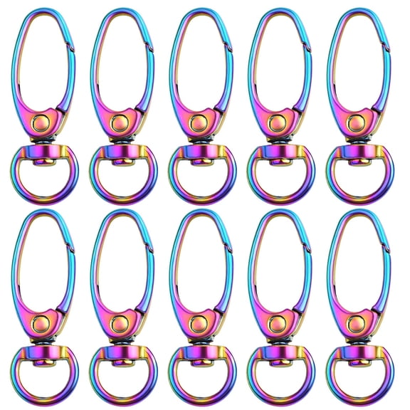 Swivel Clasp Clips,50pcs 35mm Swivel Trigger Clips Metal Keyring Clasps Snap Hooks for Hanging Key Chains Dog Leashes Crafts Decorations,Rainbow Color