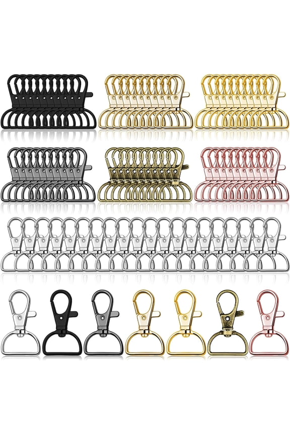 Swivel Clasp Hooks, 80Pcs Key Chain Clip Hooks, D Ring Clip Lanyard Hardware for Keychain Making, Lanyard Making, Purse Hardware, DIY Craft (3/4 Inside Width)