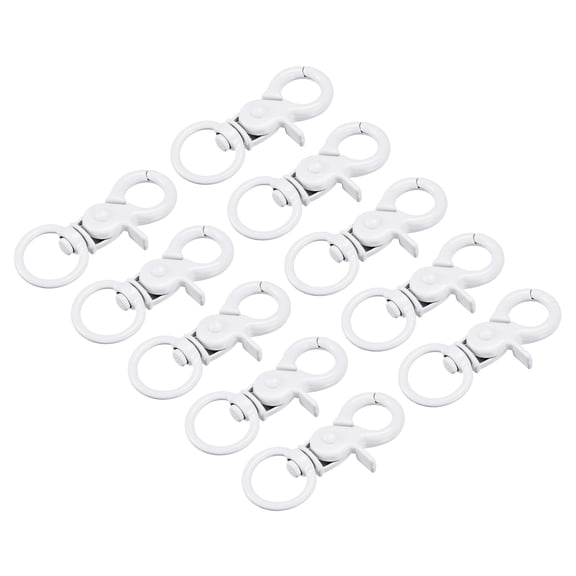 Swivel Clasps Lanyard Snap Hook, 44mm Claw Clasp for DIY Crafting, White, 16Pack