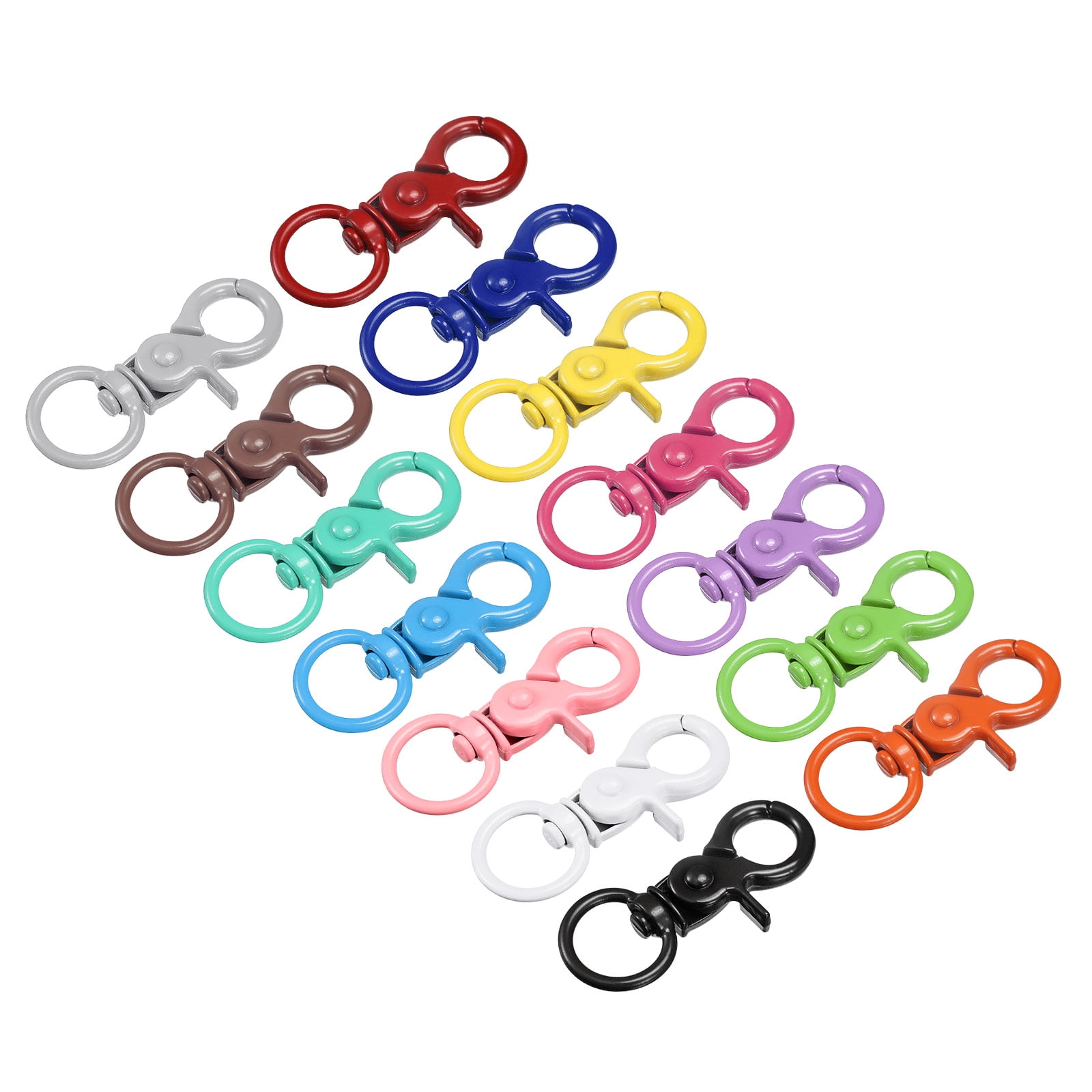30Pcs Lobster Claw Clasps Keychain for Jewelry Making,Metal Lobster Clasp  Swivel Trigger Clips with Swivel Clasps Hook Clips Flat Split Keychain Ring