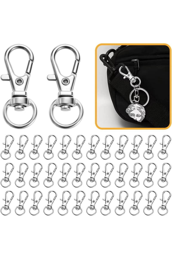 Swivel Clasps Lanyard Snap Hook, Swivel Snap Hooks Metal Key Chain Clip Hooks Lobster Clasps for Keychains Hardware, Jewelry Making, Crafts Small