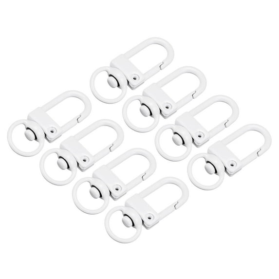 Swivel Clasps Snap Hook, 33x13mm Lobster Claw Clasp for DIY White, 8Pack