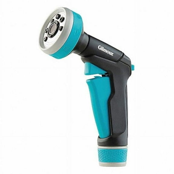 Swivel Connect 8 Pattern Adjustable Metal Hose Nozzle, Black & Teal