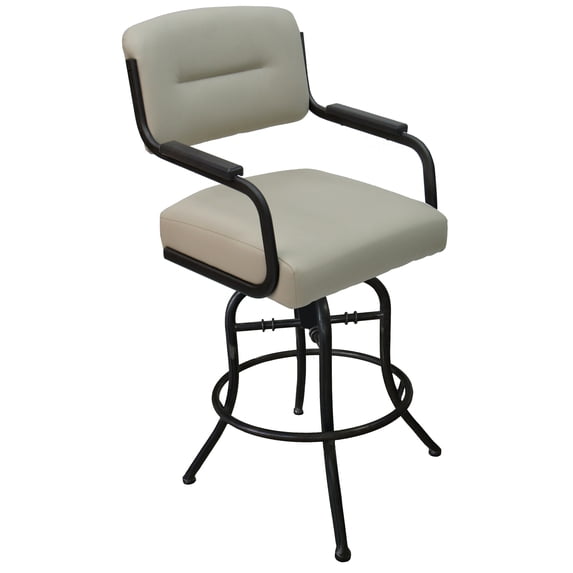 Swivel Tilt Counter 26" Bar Stool - M-115 - Beige Vinyl - Metal Black Frame