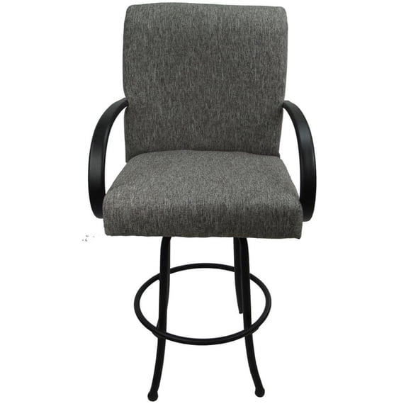 Swivel Counter 26" Bar Stool - M-60 Mojave Gray Fabric on Black Metal Frame