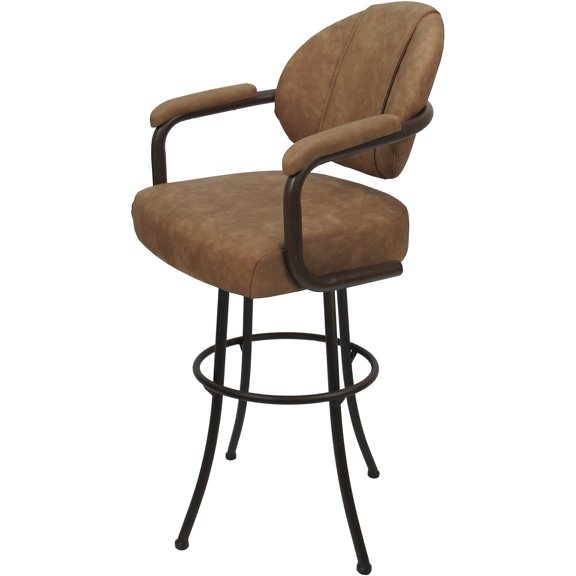 Swivel Counter 26" Metal Bar Stool - M-70 - Pecan Brown Vinyl - Brown