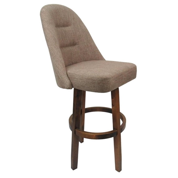 Swivel Counter Bar Stool 26" M-235 Vivian Base - Basin Beige Fabric -Dark Moca