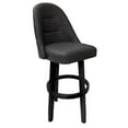 thumbnail image 1 of Swivel Counter Bar Stool 26" Seat M-235 Vivian Base - Gray Vinyl - Black Wood, 1 of 2