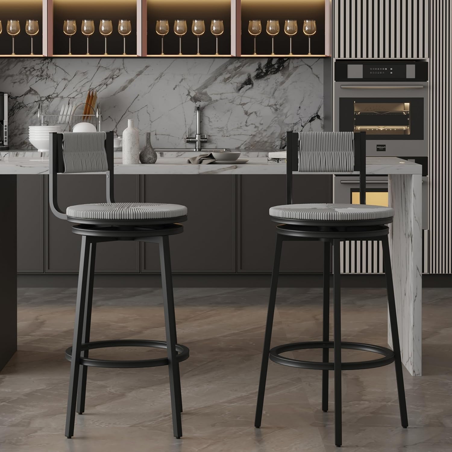 Swivel Counter Height Bar Stools, 36 inch Swivel Bar Height Stools